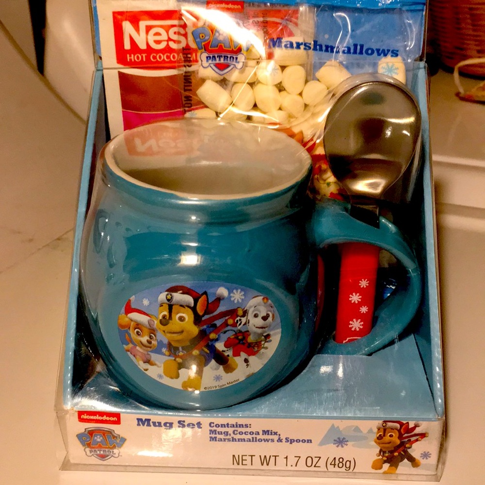 Paw Patrol Christmas hot cocoa mug/spoon gift set